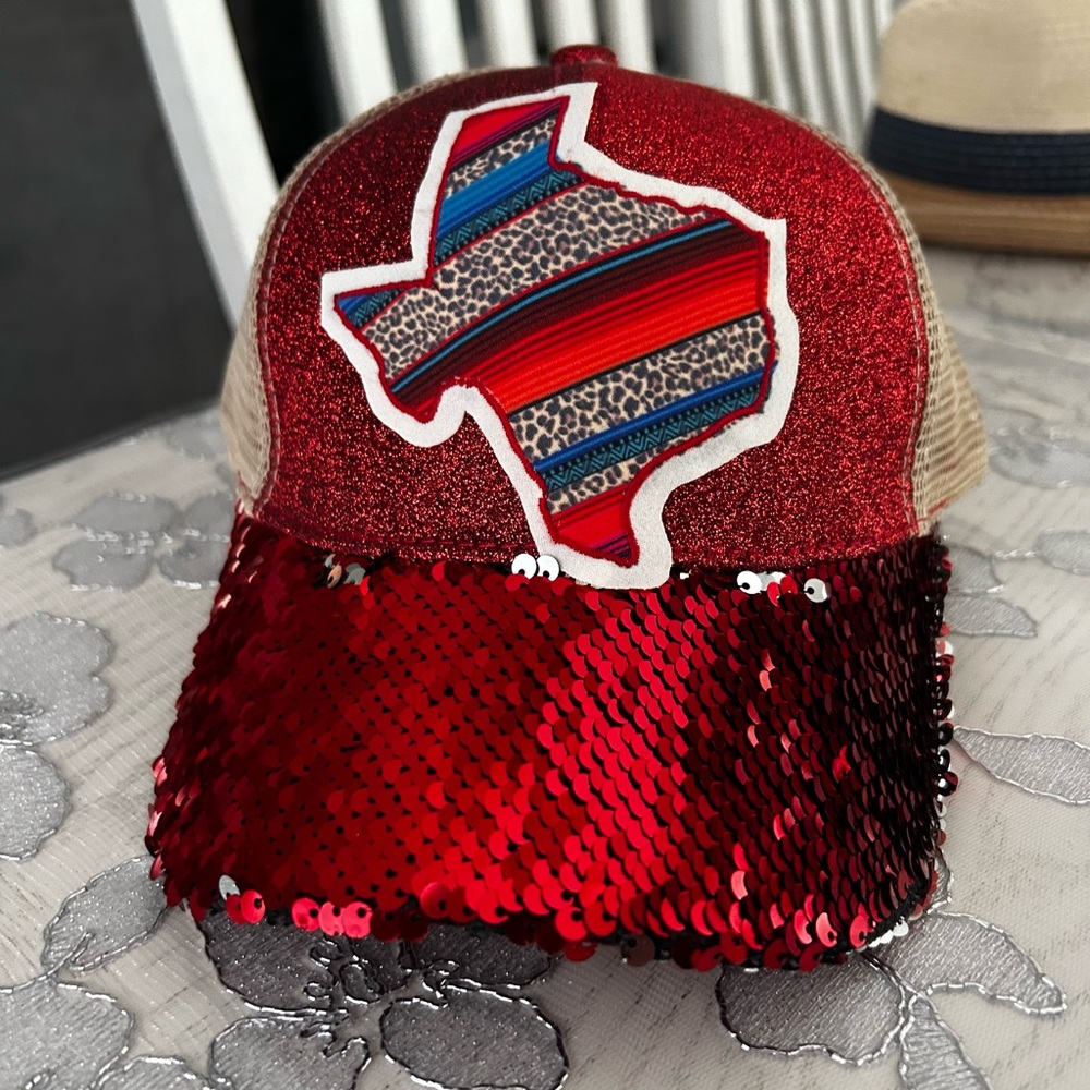 REVERSIBLE Sequined texas state logo for woman